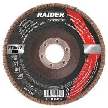 Raider  A-60 - Disc lamelar profil drept 125x22.2 mm granulatie 60