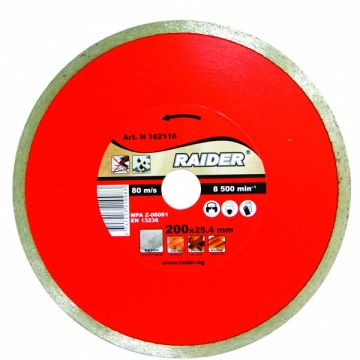 Raider  RD-DD16 - Disc diamantat de taiere continuu 200x25.4x- mm taiere umeda