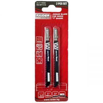 Raider  RD-WT111C - Set panze fierastrau pendular tija cu un prag de prindere (T) 100 mm lemn taiere dreapta grosiera 2 bucati