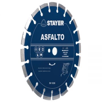 Stayer  ASFALTO - Disc diamantat de taiere segmentat 350x25.4x- mm taiere umeda