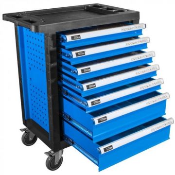 Carucior portabil cu scule GWP 07 Guede 40877, 7 sertare, 250 piese