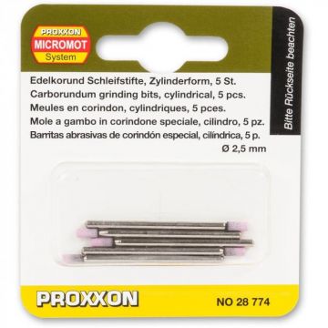 Set biaxuri din corindon de forma cilindrica Micromot Proxxon 28774, O2.5 mm, 5 bucati