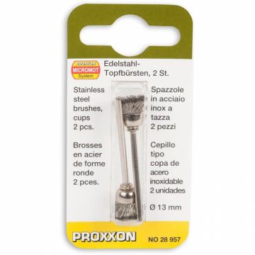 Set perii din otel inoxidabil, slefuire metal Proxxon 28957, O13 mm, 2 bucati