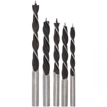 Evotools  678006 - Set burghie lemn cu varf ascutit 4-10  mm tija cilindrica 5 bucati