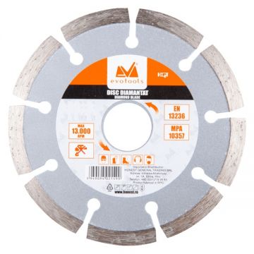 Evotools  678382 - Disc diamantat de taiere segmentat 125x22.2x1.2 mm taiere uscata