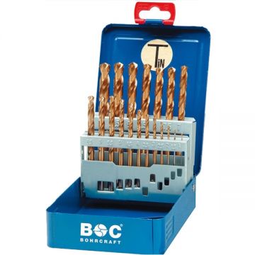 BOHRCRAFT  MT13 - Set burghie metal HSS-TIN 1-13  mm tija cilindrica 25  bucati