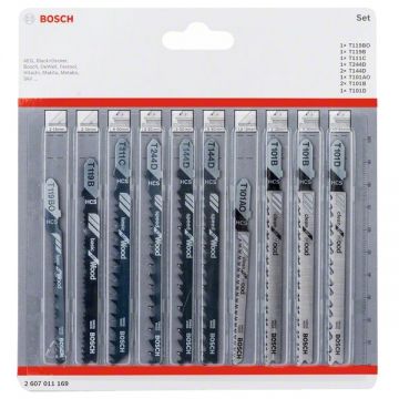 Bosch  2607011169 - Set panze fierastrau pendular tija cu un prag de prindere (T) 83-100 mm lemn taiere mixta 10 bucati