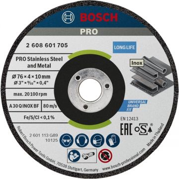 Bosch  PRO Stainless Steel and Metal - Set discuri polizare inox 76x10x4  mm 2 bucati