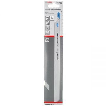 Bosch  T 1018 AFP - Set panze fierastrau pendular tija cu un prag de prindere (T) 250 mm panou sandwich taiere dreapta fina 3 bucati