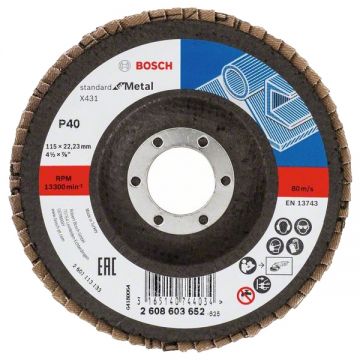 Bosch  X431 - Disc lamelar profil convex 115x22.2 mm granulatie 40