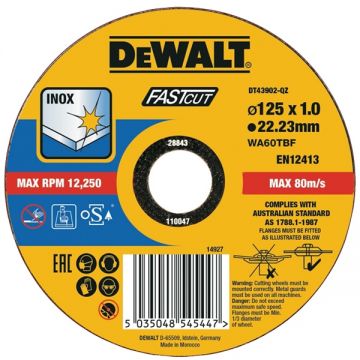 DeWalt  DT43902 - Disc taiere inox 125x22.2x1 mm 1 buc
