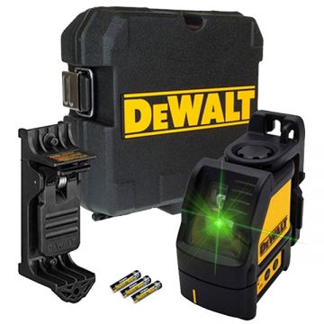 DeWalt  DW088CG - Nivela laser cu linii 20 m +/-0.3 mm/m 2 linii laser fascicul verde suport perete valiza plastic