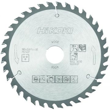 HiKOKI  752427 - Panza fierastrau circular lemn 180x30/20x2.6 mm 36 dinti