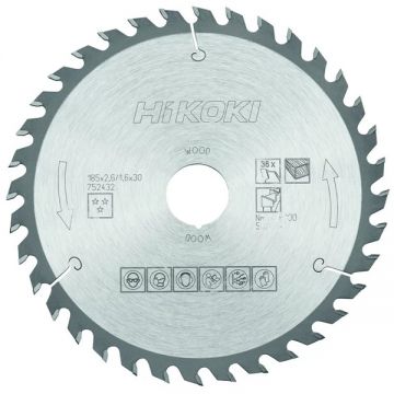 HiKOKI  752432 - Panza fierastrau circular lemn 185x30x2.6 mm 36 dinti