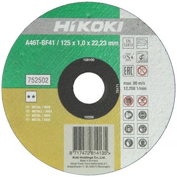 HiKOKI  752502 - Disc taiere inox 125x22.2x1 mm 1 buc