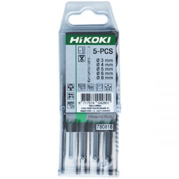 HiKOKI  780818 - Set burghie universale 3-8  mm tija cilindrica 5 bucati