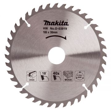 Makita  D-03919 - Panza fierastrau circular lemn 185x30x1.8 mm 40 dinti