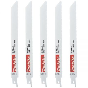 Makita  P-04949  - Set panze fierastrau sabie bimetal 200 mm 24 dinti/inch dantura standard 5 bucati