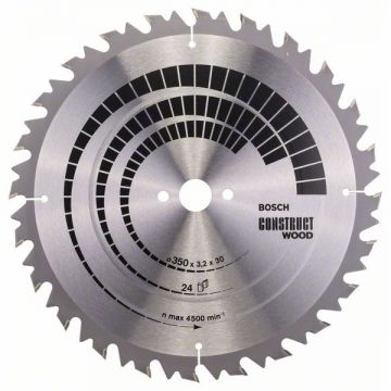 Bosch  Construct Wood - Panza fierastrau circular lemn cu cuie 350x30x3.2 mm 24 dinti