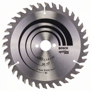 Bosch  Optiline Wood - Panza fierastrau circular lemn 160x20/16x2.6 mm 36 dinti