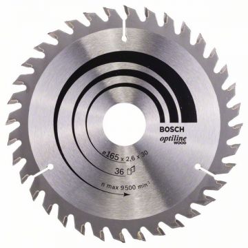 Bosch  Optiline Wood - Panza fierastrau circular lemn 165x30x2.6 mm 36 dinti