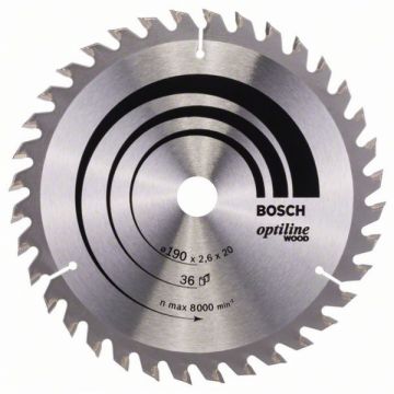 Bosch  Optiline Wood - Panza fierastrau circular lemn 190x20x2.6 mm 36 dinti