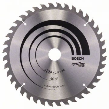 Bosch  Optiline Wood - Panza fierastrau circular lemn 254x30x2.8 mm 40 dinti