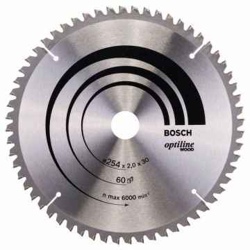 Bosch  Optiline Wood - Panza fierastrau circular lemn 254x30x2 mm 60 dinti