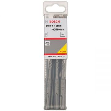 Bosch  Plus-3 - Set burghie SDS-Plus 6  mm 10 bucati