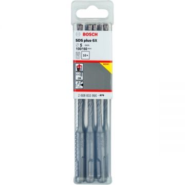 Bosch  Plus-5X - Set burghie SDS-Plus 5  mm 10 bucati beton armat