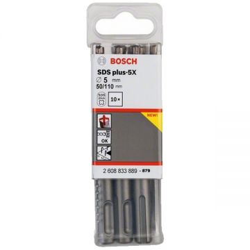 Bosch  Plus-5X - Set burghie SDS-Plus 5  mm 10 bucati beton armat
