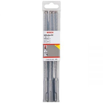 Bosch  Plus-5X - Set burghie SDS-Plus 6  mm 10 bucati beton armat