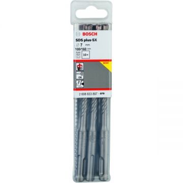 Bosch  Plus-5X - Set burghie SDS-Plus 7  mm 10 bucati beton armat