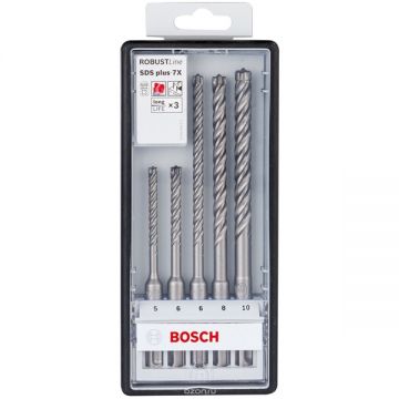 Bosch  Robust Line Plus-7X - Set burghie SDS-Plus 5-10  mm 5 bucati beton armat