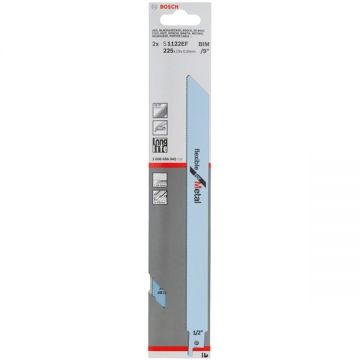 Bosch  S 1122 EF - Set panze fierastrau sabie bimetal 225 mm 18 dinti/inch dantura standard 2 bucati