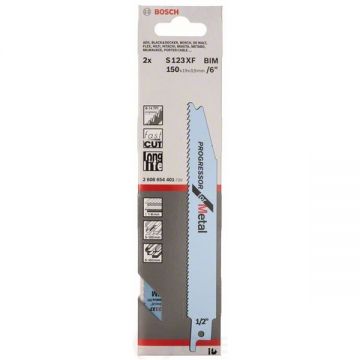 Bosch  S 123 XF - Set panze fierastrau sabie bimetal 150 mm 8-14 dinti/inch dantura progresiva 2 bucati