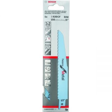 Bosch  S 920 CF - Set panze fierastrau sabie bimetal 150 mm 8+10 dinti/inch dantura 2x2 Tooth Geometry 5 bucati
