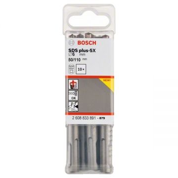 Bosch  SDS-Plus-5X - Set burghie SDS-Plus 6  mm 10 bucati beton armat