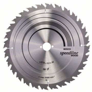 Bosch  Speedline Wood - Panza fierastrau circular lemn 315x30x3.2 mm 28 dinti