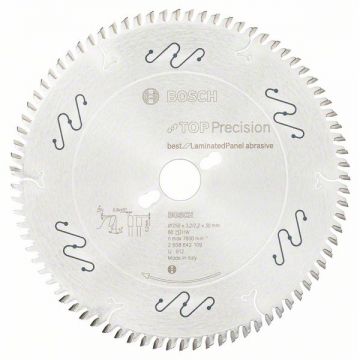 Bosch  Top Precision Best for Laminated Panel Abrasive - Panza fierastrau circular panouri laminate 250x30x3.2 mm 80 dinti