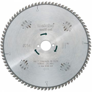 Metabo  628223000 - Panza fierastrau circular multimaterial 254x30x2.4 mm 80 dinti