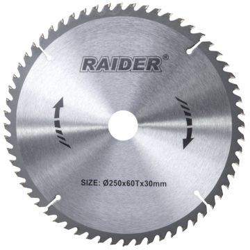 Raider  163117 - Panza fierastrau circular lemn 250x30x- mm 60 dinti