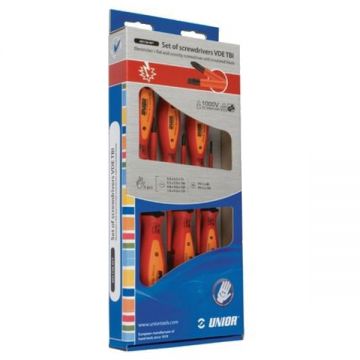 Unior  603CS6AVT - Set surubelnite cu profil PH si plat 6 bucati izolatie 1000 V