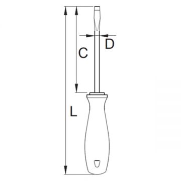 Unior  605CR - Surubelnita cu varf plat  0.4x2.5x75 mm