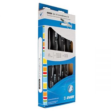 Unior  609CS7CR - Set surubelnite cu profil PZ si plat 7 bucati