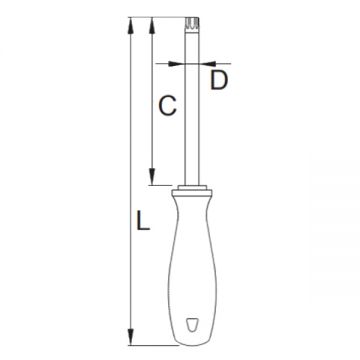 Unior  621CR - Surubelnita cu profil torx 80 mm TX10