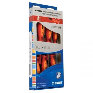 Unior  621CS6VDETBI - Set surubelnite cu profil torx 6 bucati izolatie 1000 V