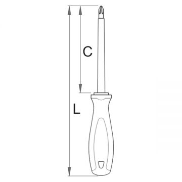 Unior  623VDETBI - Surubelnita PZ0 60 mm crom vanadiu molibden izolatie 1000 V