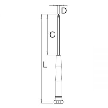 Unior  625E - Surubelnita PZ0 60 mm crom vanadiu molibden