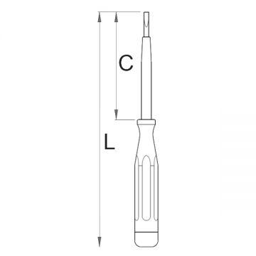 Unior  630VDE - Surubelnita detectoare cu varf plat 0.6x3.5 mm 90 mm 180 mm izolatie 1000 V